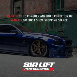 Ford Mustang Air Suspension Kit - Front - Air Lift - Double Bellows, Adjustable Camber, 32-Level Damping - `05-`14